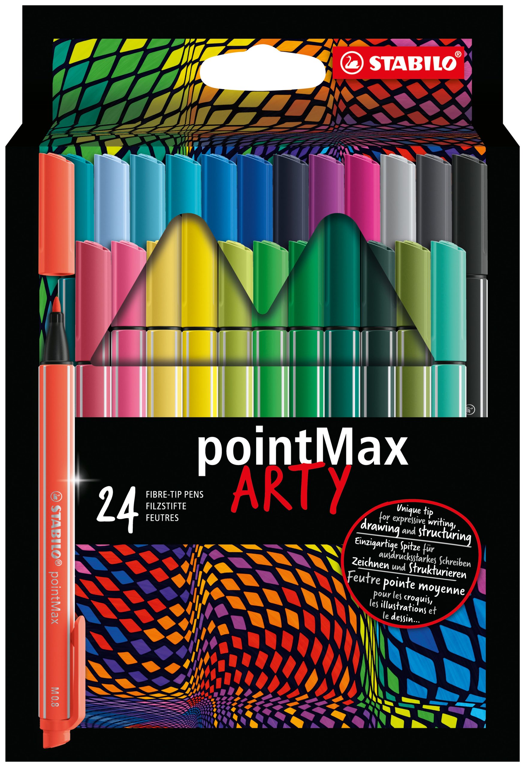 Fineliner Premium - STABILO pointMax - ARTY - Astuccio da 24 - Colori  assortiti